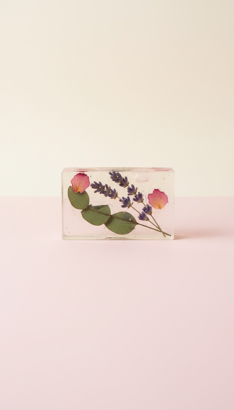 Glycerin Soap with Pressed Rose Petals