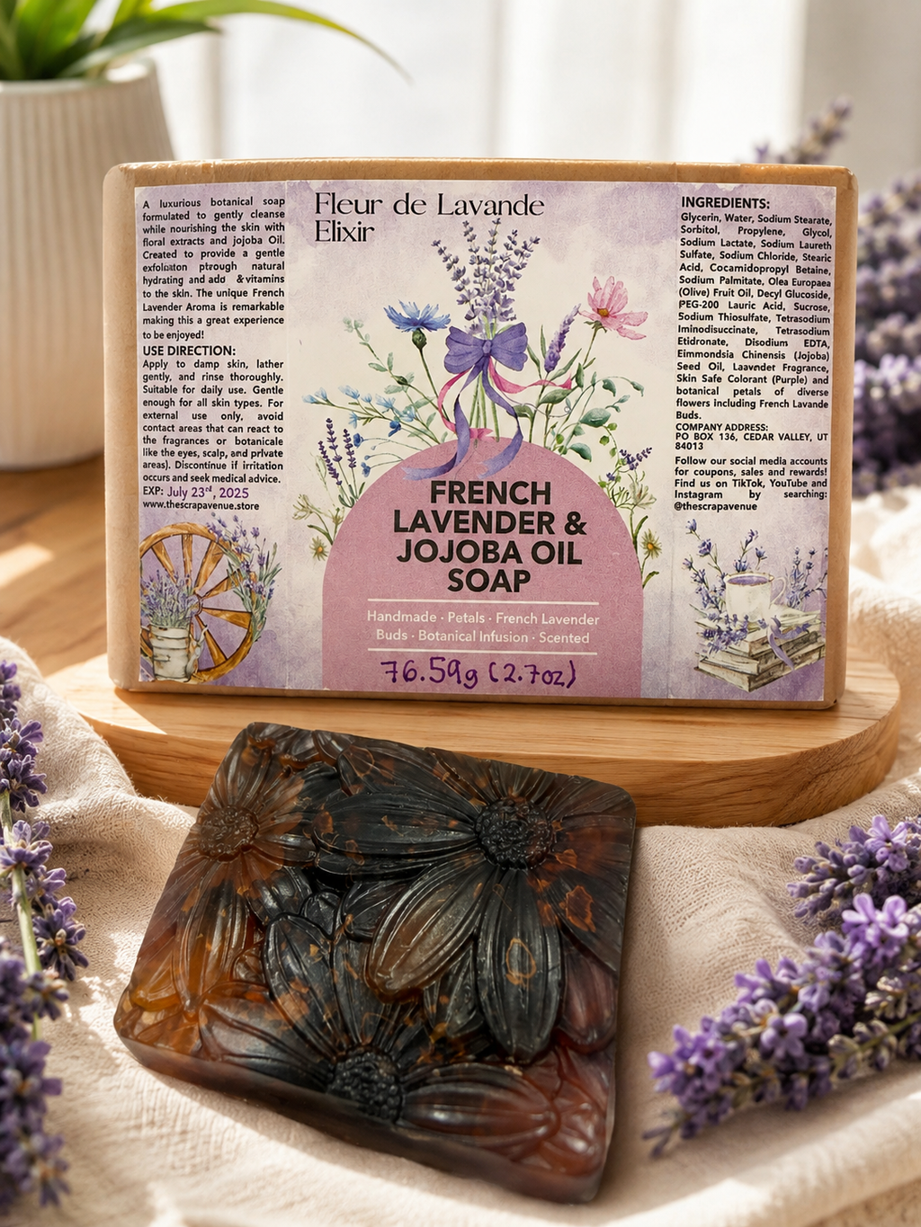 Fleur de Lavande Elixir Jojoba Oil Soap Handcrafted