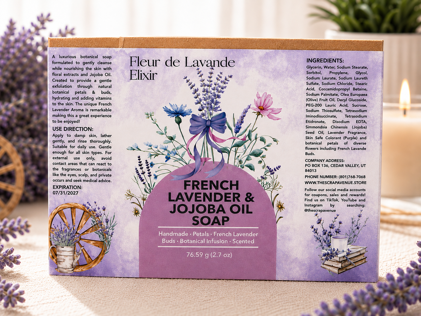 Fleur de Lavande Elixir Jojoba Oil Soap Handcrafted
