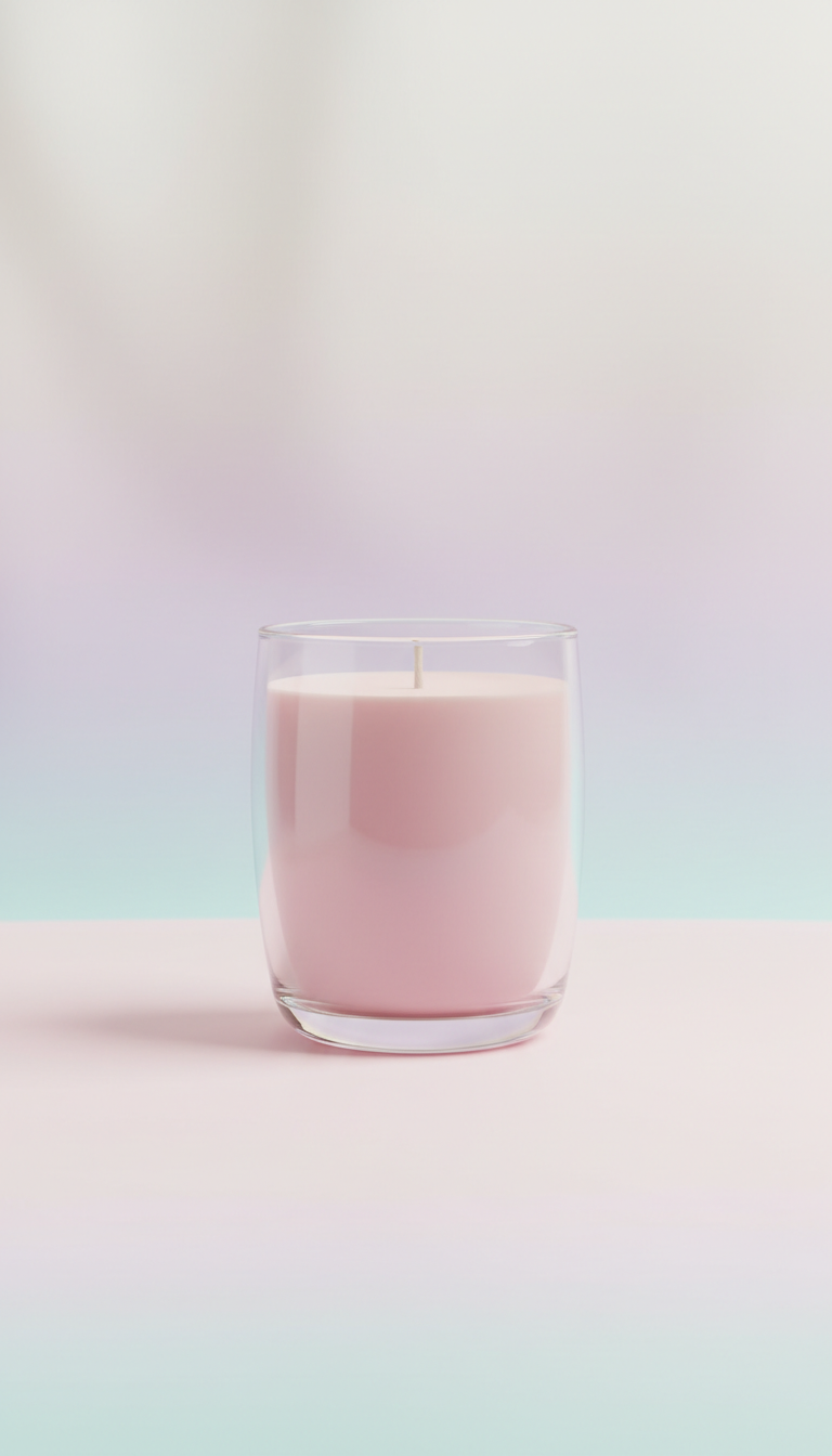 Pastel Candle in Frosted Glass Jar